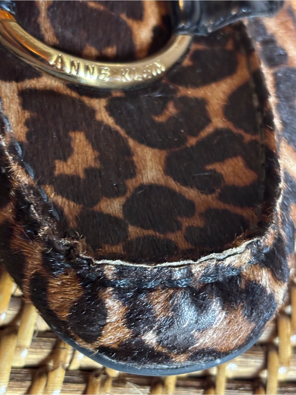 Anne Klein iflex Leopard Print Loafers with Gold Ring, size 9 - Picture 7 of 10